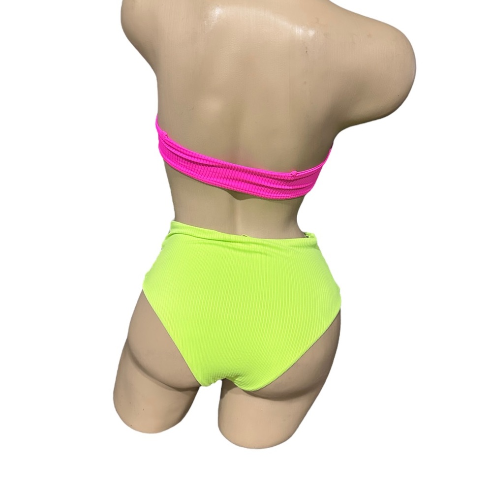 Tinibikini Tini Bikini Neon 2pc XS.. Tube Top Swimsuit. Top NEW NWT. Bottom NWOT - Picture 2 of 2